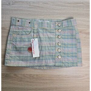 NWT Fornarina Y2K Plaid Micro Mini Skirt – Made in Italy Size M – Rare Deadstock